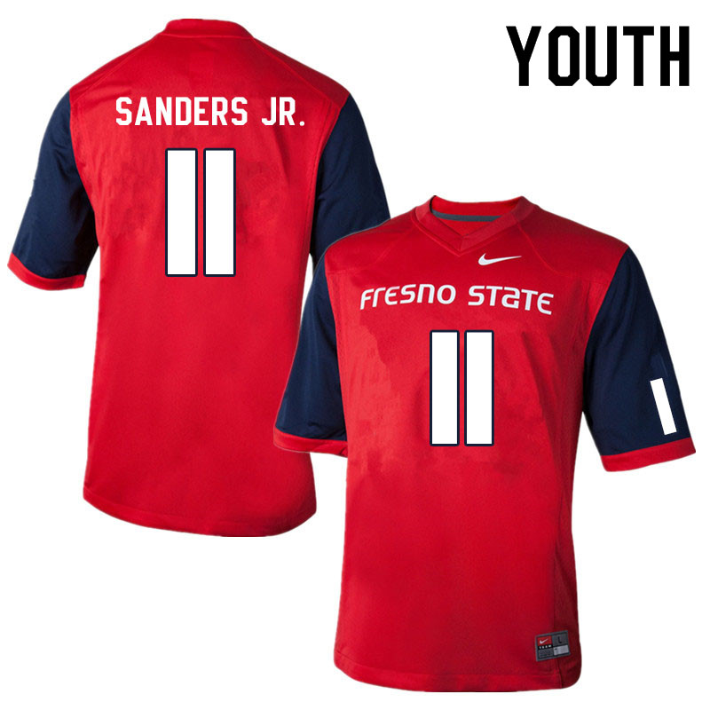 Youth #11 Cale Sanders Jr. Fresno State Bulldogs College Football Jerseys Sale-Red